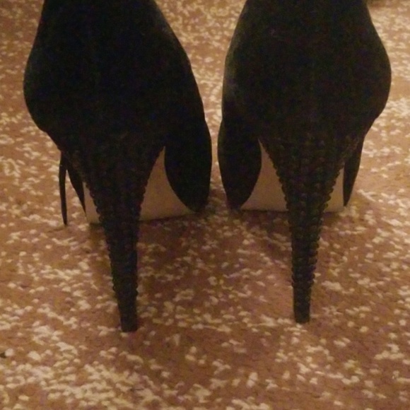 Material Girl Black Rhinestone Heels - Picture 2 of 4